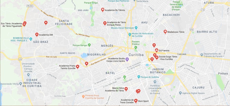 Academias de Tênis em Curitiba